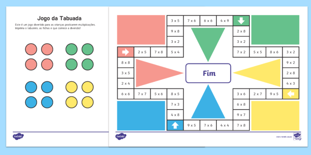 Tabuada completa do 1 ao 9 e jogos para aprender