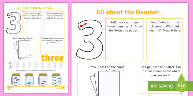 All About The Number 3 Worksheet