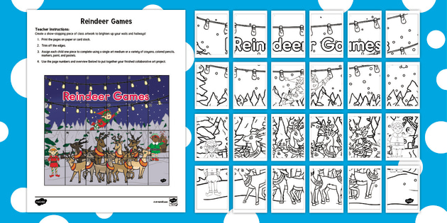 Reindeer Games Collaborative Art Pack | Twinkl