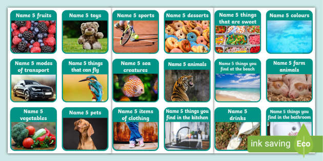 Name 5 Things Categories Photo Card Game Teacher Made name-5-things-categories-photo-card-game-teacher-made