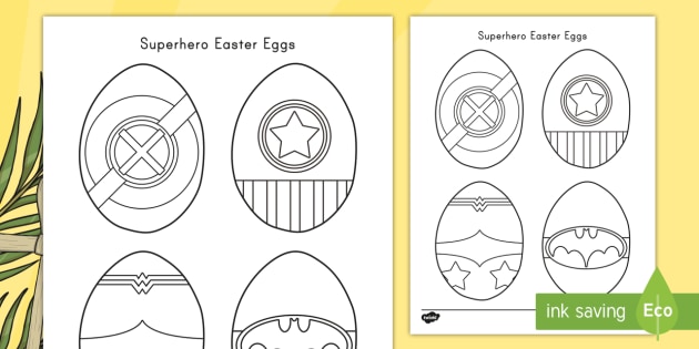 superhero easter eggs coloring sheets teacher made