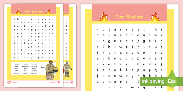 Fire Station Word Search (teacher made)