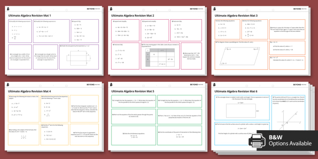 ks3 algebra revision activity mat pack ks3 maths beyond