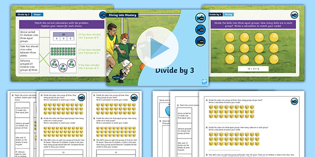 👉 Year 3 Diving Into Mastery: Divide By 3 Teaching Pack