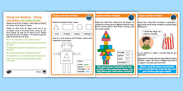 👉 White Rose Maths Compatible Y1 Recognise and Name 2D Shapes