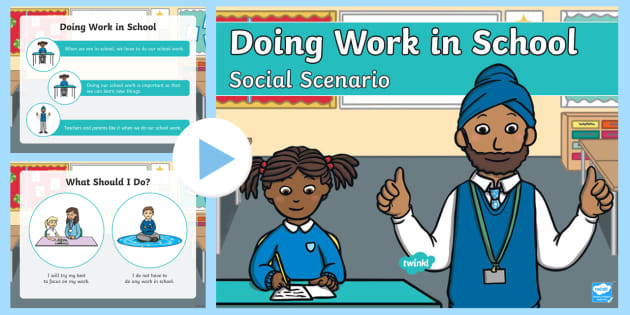 Doing My Work Social Scenario Powerpoint Teacher Made 