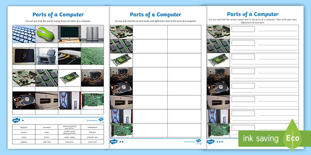 Parts of The Computer Worksheet, with Answer Keys by HajarTeachingTools