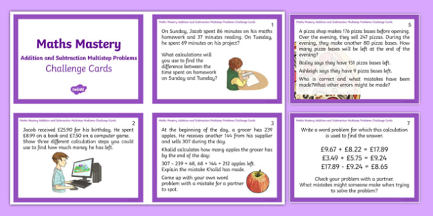 Addition & Subtraction Year 5 Multi-Step Word Problems - Year 5