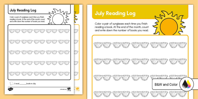 July Reading Log (teacher made)
