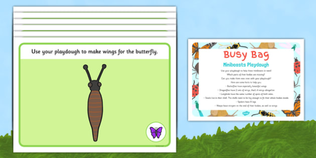 Minibeasts Playdough Busy Bag Prompt Card and Resource Pack