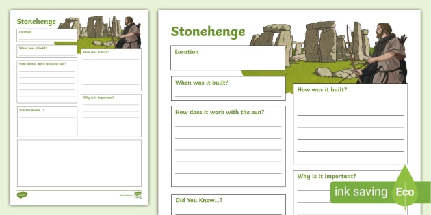 Stonehenge Fact File Template (teacher made)