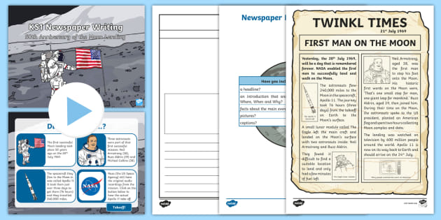 * NEW * KS1 50th Anniversary of the Moon Landing Newspaper ...