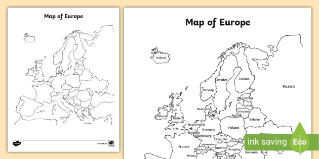 European Countries Map - Labelling Activity Worksheet