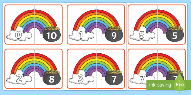 Rainbow And Pot Of Gold Number Bonds To 10 teacher Made 