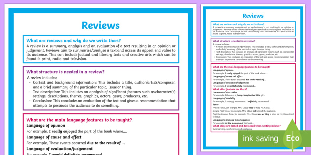  What Is A Review A4 Display Poster Australia teacher Made 