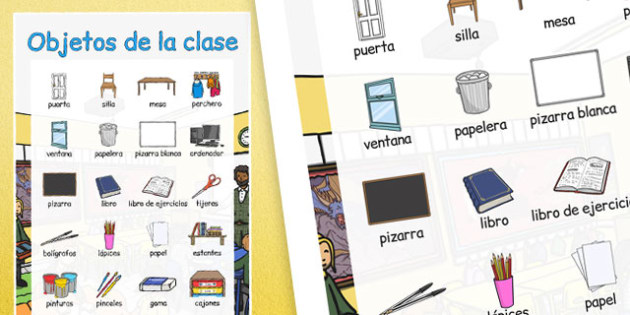 spanish vocabulary classroom objects