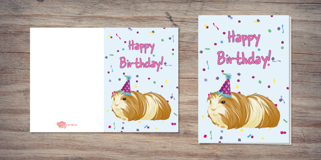 new guinea pig birthday card twinkl party