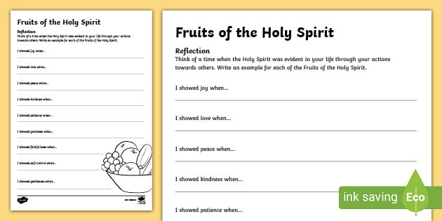 the fruits of the holy spirit worksheets teacher made