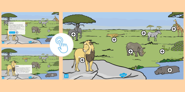 Interactive Safari Animals Hotspots Activity | Twinkl Go!