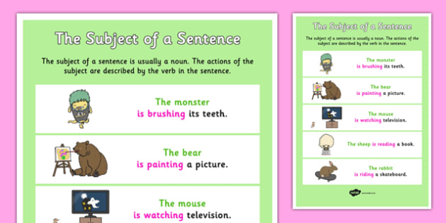 The Subject of a Sentence (teacher made)