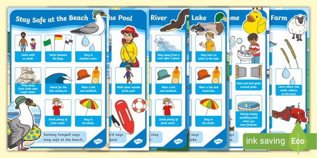 Stay Safe Around Water Posters