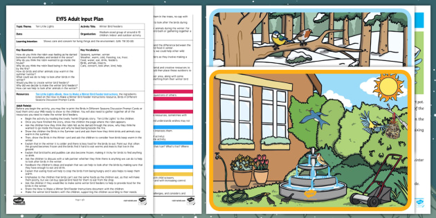 Eyfs Winter Bird Feeders Adult Input Plan And Resource Pack