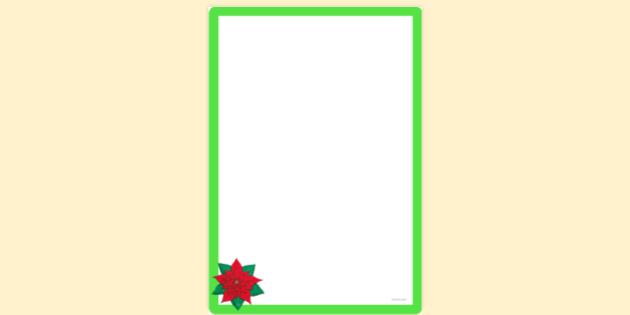 free simple blank printable poinsettia page border twinkl