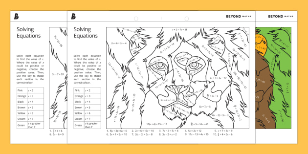 Solving Equations Differentiated Colour by Number