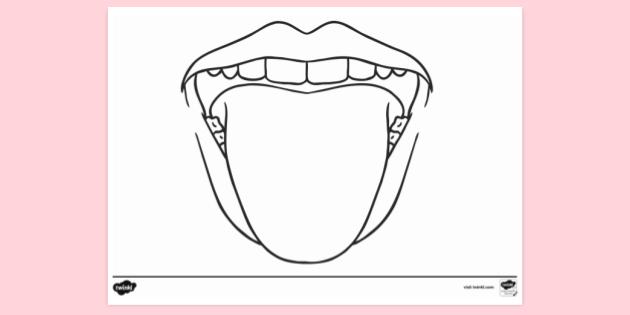 tongue coloring pages