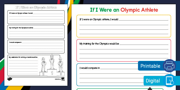 if i were an olympic athlete worksheet writing activity