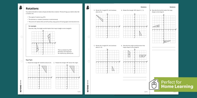 FREE! - 👉 Rotation Worksheet - Home Learning | KS3 Maths | Beyond