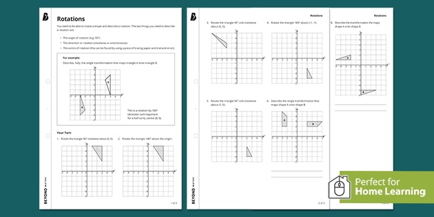 👉 Rotation Worksheet - Home Learning | KS3 Maths | Beyond