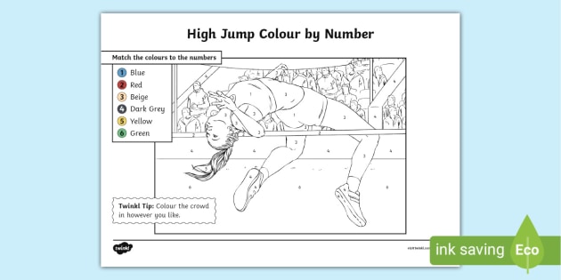 FREE! - High Jump Colour by Number Worksheet (teacher made)