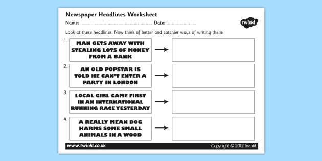 newspaper report writing sentence starters