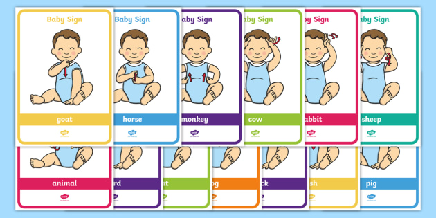 * NEW * Baby Sign Language Poster Pack (Animal Signs) - Baby