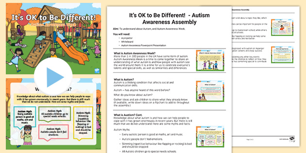 It's OK To Be Different Autism Awareness Assembly