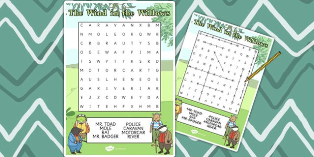 The Wind in the Willows Word Search | Vocabulary Activity