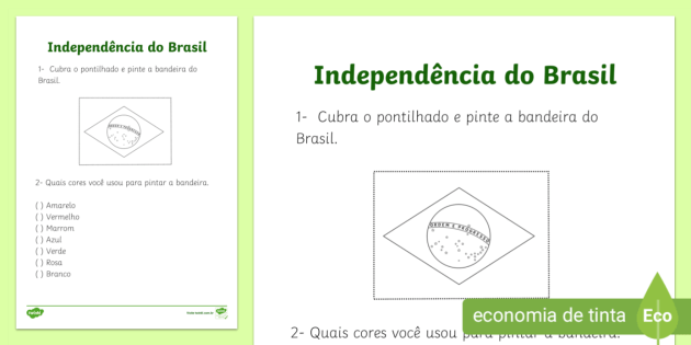 Independência do Brasil - Atividade da bandeira - Twinkl