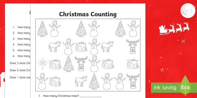 Christmas Counting Worksheet / Worksheet (teacher made)