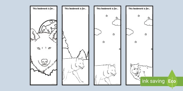free wolf bookmarks to colour primary resources twinkl