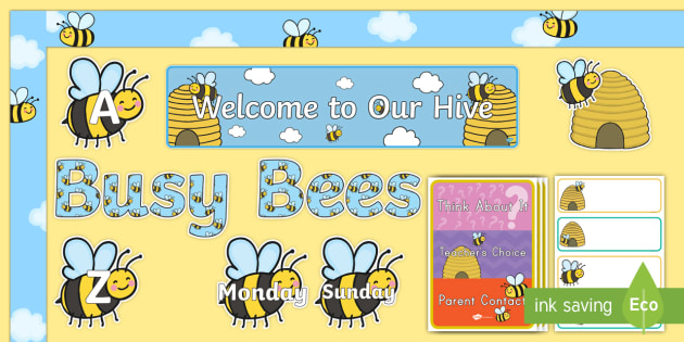 Busy Bee Bulletin Board Pack - bee, Bees, busy bee, Busy Bees, bulletin