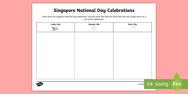 Singapore National Day Worksheet