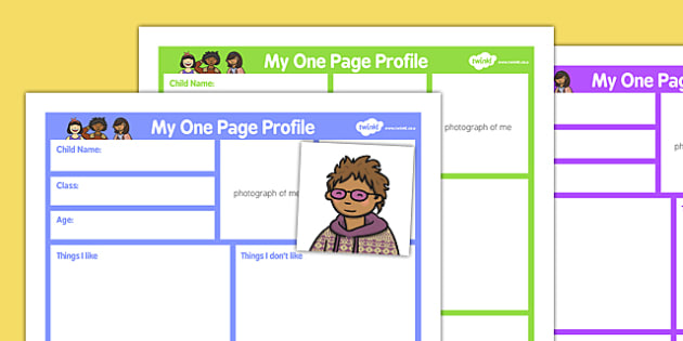 My One Page Profile Primary - my one page, profile, primary