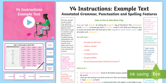 Y4 Instruction Writing Example Pack (teacher made)