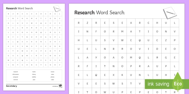 research paper word search puzzle