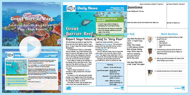 LKS2 Great Barrier Reef Daily News Resource Pack