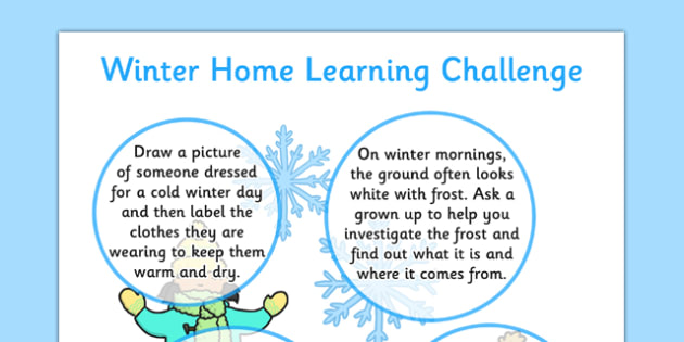 Winter homework eyfs picture