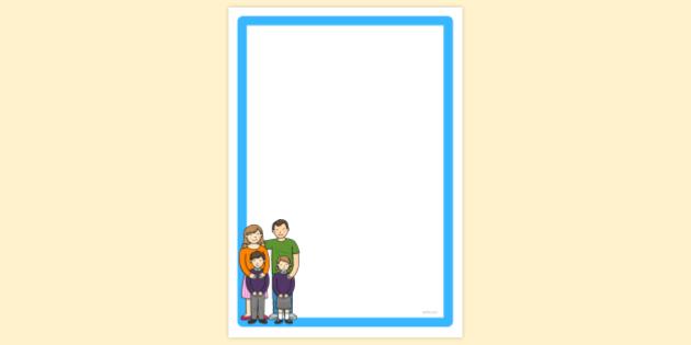 FREE! - Simple Blank Cute Family Page Border | Page Borders | Twinkl