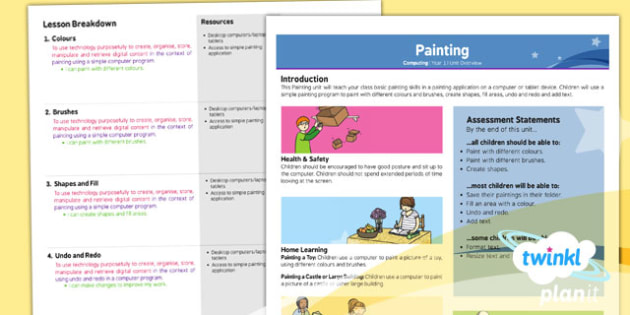 FREE! - Computing: Painting Year 1 Planning Overview