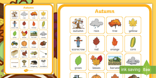 Autumn Words Vocabulary Poster | Primary Resources